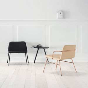 fauteuil design scandinave / en métal / en tissu / blanc