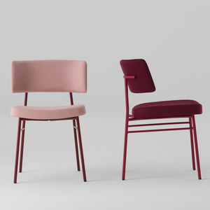 chaise de salle à manger contemporaine / tapissée / en fer / en acier