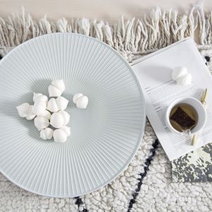 assiette à dîner / ronde / en céramique / blanche
