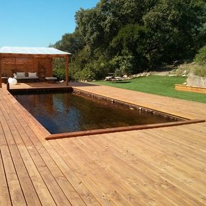 piscine enterrée / en bois / naturelle / sur mesure