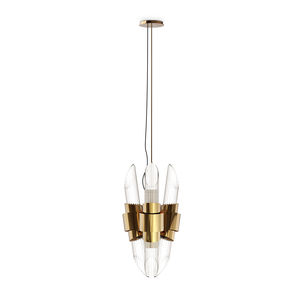 lampe suspension / contemporaine / en laiton / en cristal
