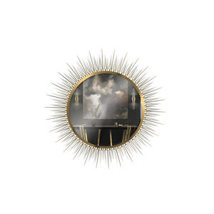 miroir mural / contemporain / rond / en laiton