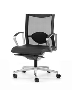 fauteuil de bureau contemporain / en métal / en tissu / à roulettes