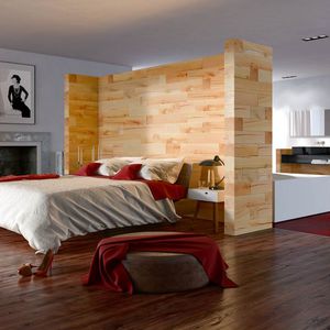 tête de lit pour lit double / contemporaine / en hêtre / avec tables de chevet intégrées