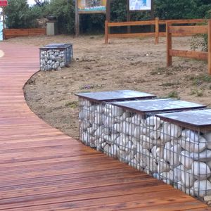 banc public / de jardin / contemporain / en pierre