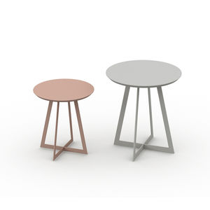 table d'appoint / contemporaine / en métal / en MDF laqué