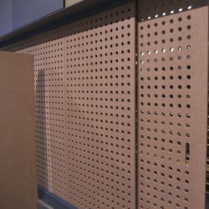 panneau acoustique aggloméré / en ciment / pour agencement intérieur / perforé