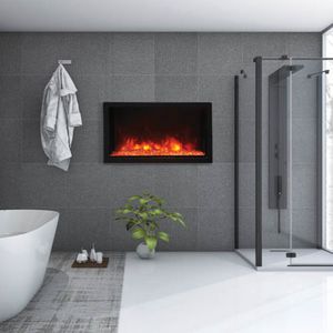 cheminée électrique / contemporaine / à foyer fermé / encastrable