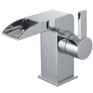 mitigeur pour vasque / en laiton chromé / 1 trou / cascade