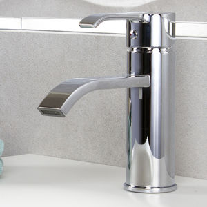 mitigeur pour vasque / en laiton chromé / 1 trou / cascade