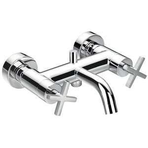 mélangeur pour douche / pour baignoire / mural / en laiton chromé