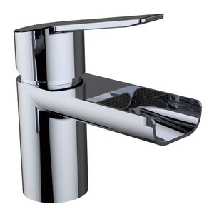 mitigeur pour vasque / en laiton chromé / 1 trou / cascade