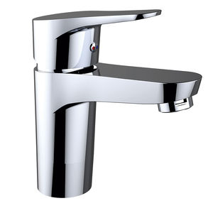 mitigeur pour vasque / en laiton chromé / 1 trou / pour hôtel