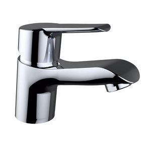mitigeur pour vasque / en laiton chromé / 1 trou / pour hôtel