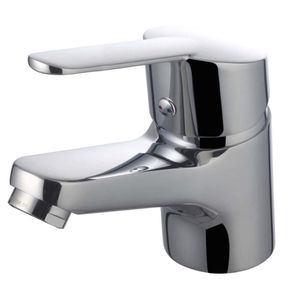 mitigeur pour vasque / en laiton chromé / 1 trou / pour hôtel