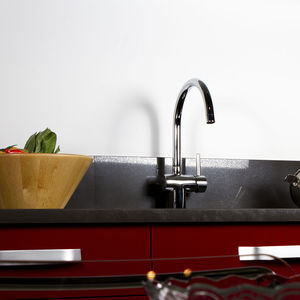 mitigeur en laiton chromé / de cuisine / 1 trou / pour hôtel