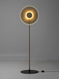 lampe sur pied / contemporaine / en laiton / en verre