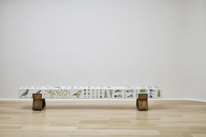 banc d'intérieur / contemporain / en acier / en laiton