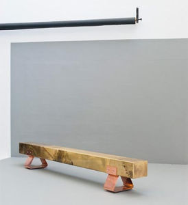 banc d'intérieur / contemporain / en inox / en laiton