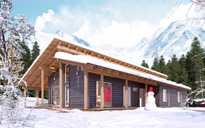 maison préfabriquée / contemporaine / en bois lamellé-collé / écologique