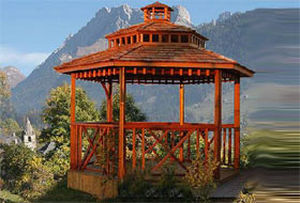 gazebo en cèdre rouge / en pin douglas autoclavé / en sapin