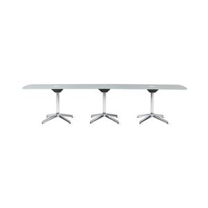 table de conférence contemporaine / en stratifié / en verre / rectangulaire