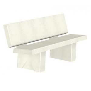 banc public / classique / en béton / avec dossier