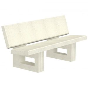 banc public / classique / en béton / avec dossier