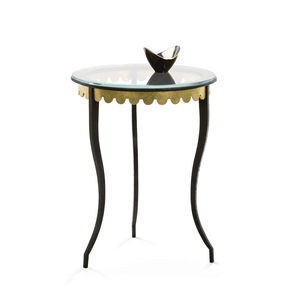 table d'appoint / classique / en verre / en fer
