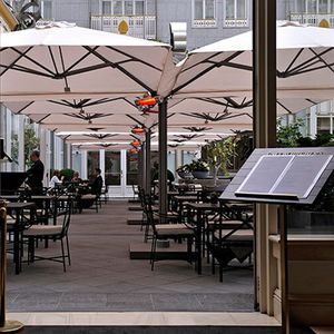 parasol quadruple / professionnel / en aluminium / en tissu