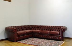 canapé modulable / d'angle / chesterfield / en cuir