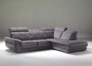 canapé modulable / contemporain / en cuir / en tissu