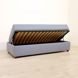 lit simple / contemporain / avec base de rangement / tapissé
