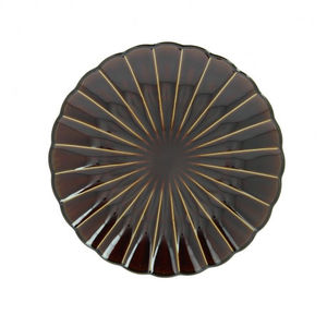 assiette à dessert / ronde / en verre borosilicaté / marron