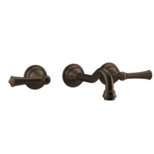 mélangeur pour vasque / mural / en bronze / de salle de bain