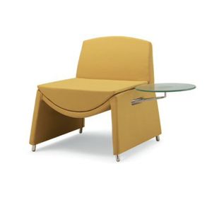 fauteuil visiteur contemporain / en tissu / en cuir / tapissé