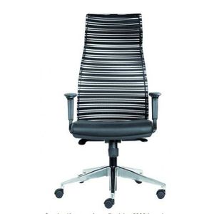 fauteuil de direction contemporain / en cuir / à roulettes