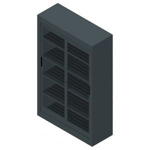 armoire de classement haute / en métal / avec porte coulissante / contemporaine