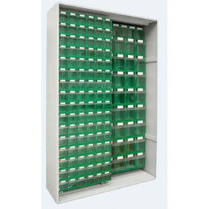 armoire de classement haute / en métal / avec porte coulissante / contemporaine