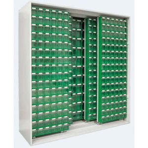 armoire de classement haute / en métal / avec porte coulissante / contemporaine