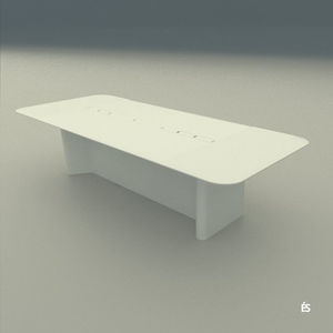 table de réunion contemporaine / en Solid Surface / rectangulaire / pour bureau
