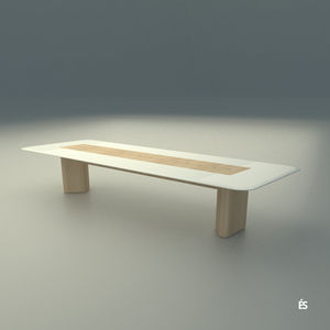 table de réunion contemporaine / en bois / en Solid Surface / rectangulaire