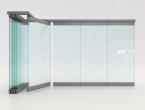 cloison pliante / en aluminium / en verre / à usage professionnel