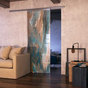 porte d'intérieur / coulissante / en verre / en aluminium