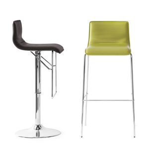 tabouret contemporain / en bois / en tissu / en acier chromé