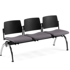 sièges sur poutre en métal / en tissu / en polypropylène / 3 places