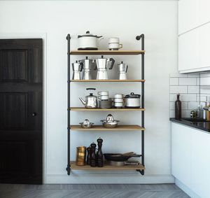 étagère murale / modulable / design industriel / en bois