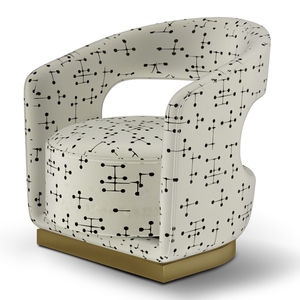 fauteuil contemporain / en tissu / en laiton poli