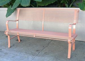 banc public / contemporain / en acier forgé / avec dossier