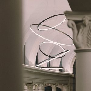 lustre contemporain / en métal brossé / en métal poli / à LED